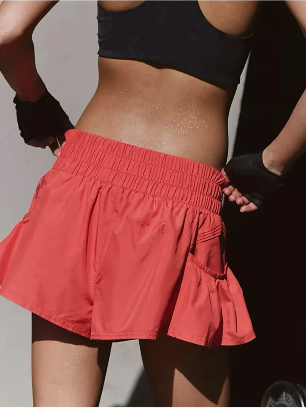 Coral Red Athletic Skirt - Picture 2 of 3